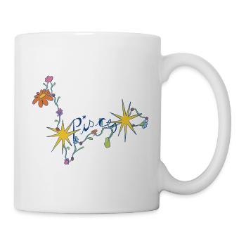Pisces – Magische Sternzeichen-Blumenillustration - Tasse - Weiß - Rechts