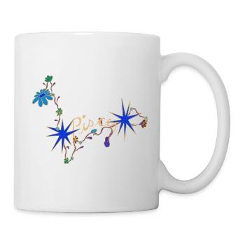 Pisces – Mystische Sternzeichen und Blumen - Tasse - Weiß - Rechts