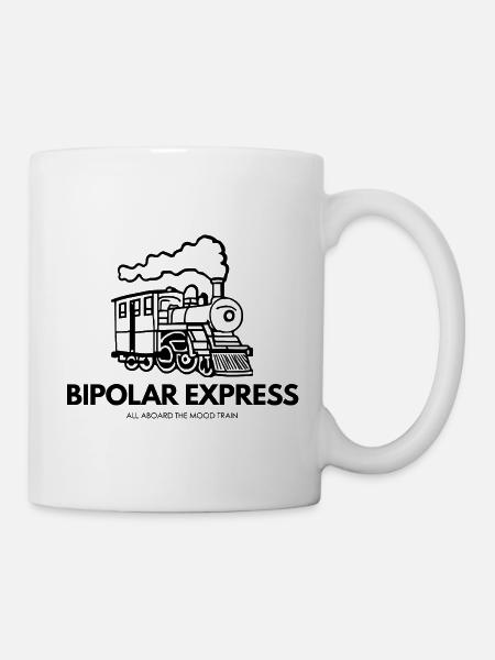 Bipolar Express Print Shirt Zug lustig - Tasse - Weiß