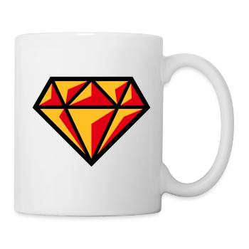 Diamant (Edelstein Brillant Symbol / POS Red 3C) - Tasse - Weiß - Rechts