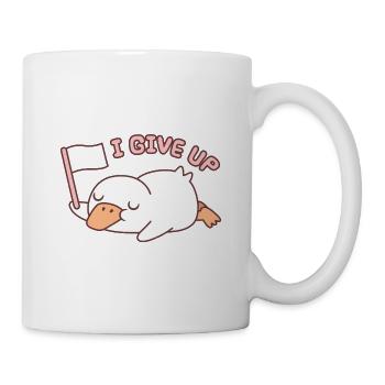 mignon canard agitant drapeau blanc j’abandonne drôle - Mug blanc - blanc - Droite