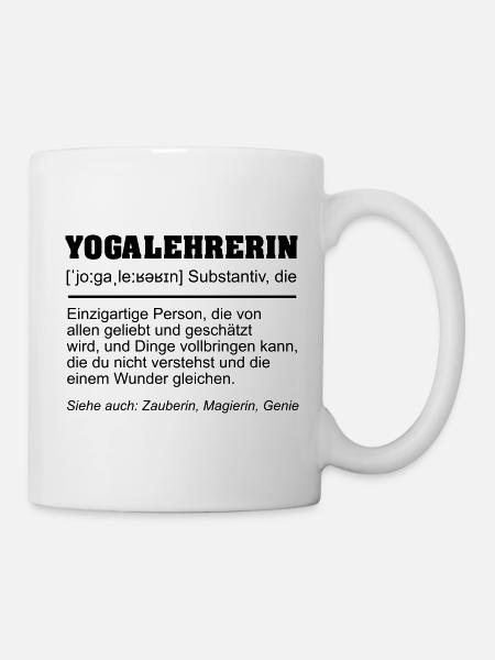 Yogalehrerin Definition lustig - Tasse - Weiß