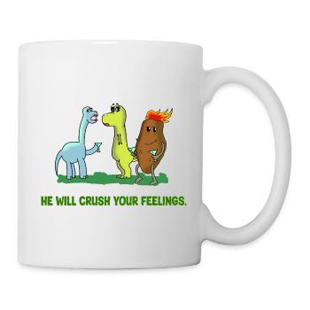 Dinosaur Feelings Funny Dino Couple Sarcasm Design - Mug - white - Right