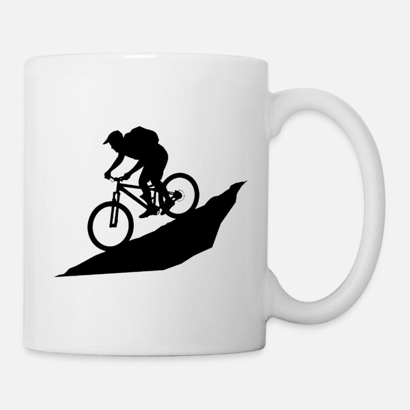 Mountainbiken, Mountainbiken und Berge - Tasse - Weiß