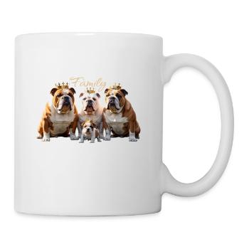 Old English Bulldog Family with Crown - Mug - white - Right