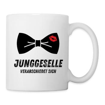 Junggeselle verabschiedet sich - JGA Bräutigam - Tasse - Weiß - Rechts