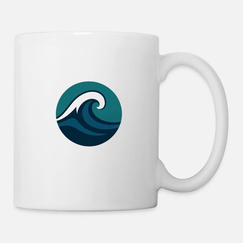 Stylized Ocean Wave - Mug - white