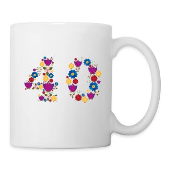 Fleurs 40 - Mug blanc - blanc - Droite