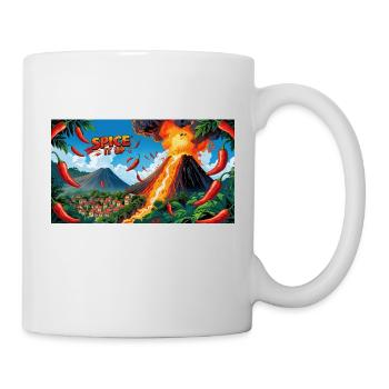 Chili Vulkan Design – feurig & scharf für Food-Fan - Tasse - Weiß - Rechts