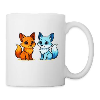 Elemente in Freundschaft, Feuer trifft Wasser - Tasse - Weiß - Rechts