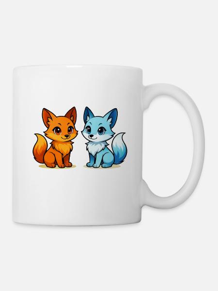 Elements in friendship, fire meets water - Mug - white