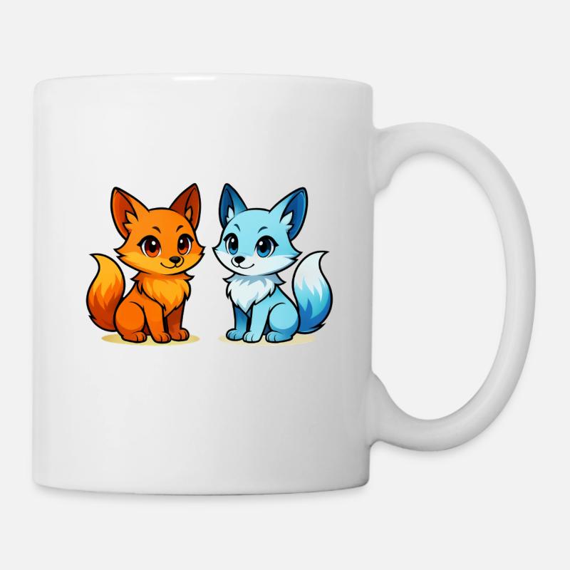Elements in friendship, fire meets water - Mug - white