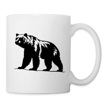 Silhouette d’ours Art vectoriel - Mug blanc - blanc - Droite