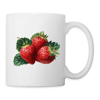 Erdbeere - Tasse - Weiß - Rechts