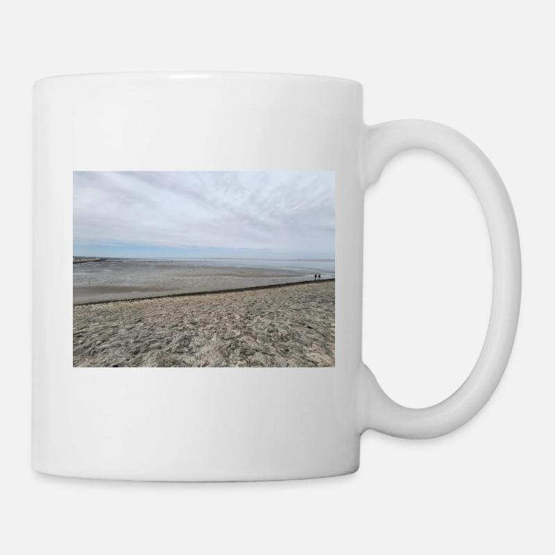 North Sea coast sand and water image - Mug - white