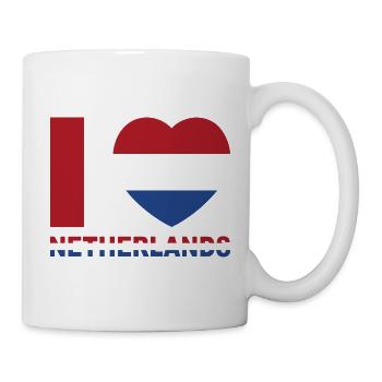Heart with flag of the Netherlands - Mug - white - Right
