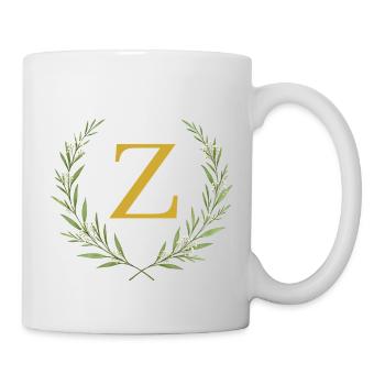 Z Monogram, Eucalyptus Wreath, Personalizable - Mug - white - Right