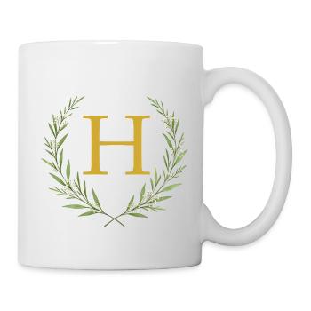 H Monogram, Eucalyptus Wreath, Personalizable - Mug - white - Right