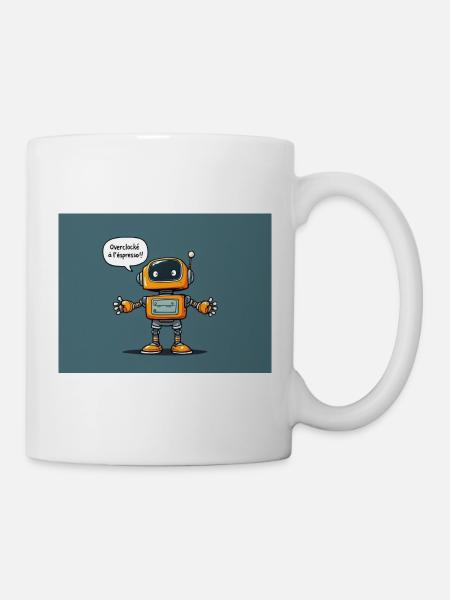 Robot Mignon au Charme Retro - Mug blanc - blanc