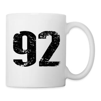92 Zahl Trikot - Tasse - Weiß - Rechts