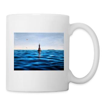 Lighthouse over Calm Blue Adriatic Sea Croatia - Mug - white - Right