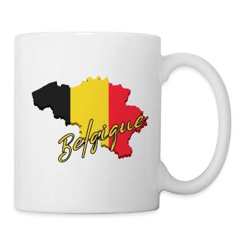 Carte de la Belgique, drapeau de la Belgique - Mug blanc - blanc - Droite