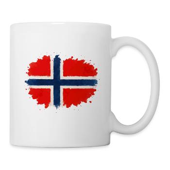Blobs de drapeau de la Norvège - Mug blanc - blanc - Droite