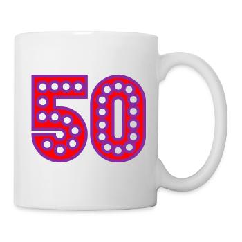 50. 50 JAHRE. 50-JÄHRIGES JUBILÄUM. 50-JÄHRIGES JUBILÄUM. - Tasse - Weiß - Rechts