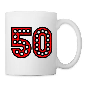 50. 50 JAHRE. 50-JÄHRIGES JUBILÄUM. 50-JÄHRIGES JUBILÄUM. - Tasse - Weiß - Rechts