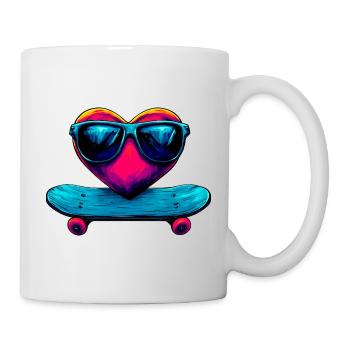 Coeur de skateur - Mug blanc - blanc - Droite