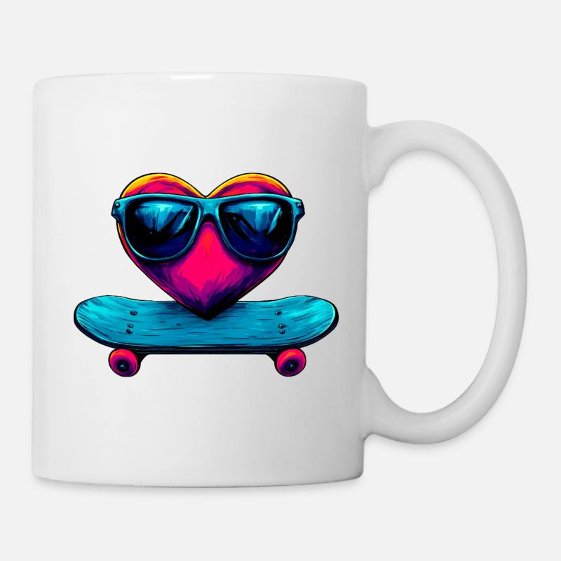 Skateboarder Heart - Mug - white