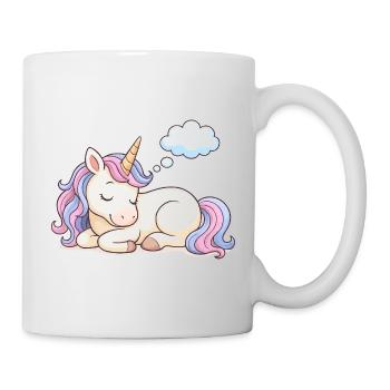 Sleeping unicorn with rainbow mane - Mug - white - Right
