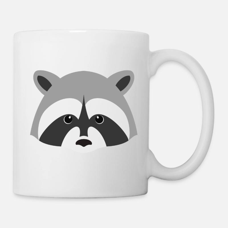 Design de Raton Laveur Minimaliste - Mug blanc - blanc