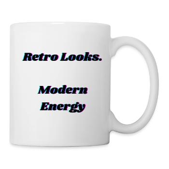 Retro Neon Glitch Typografie Design - Tasse - Weiß - Rechts