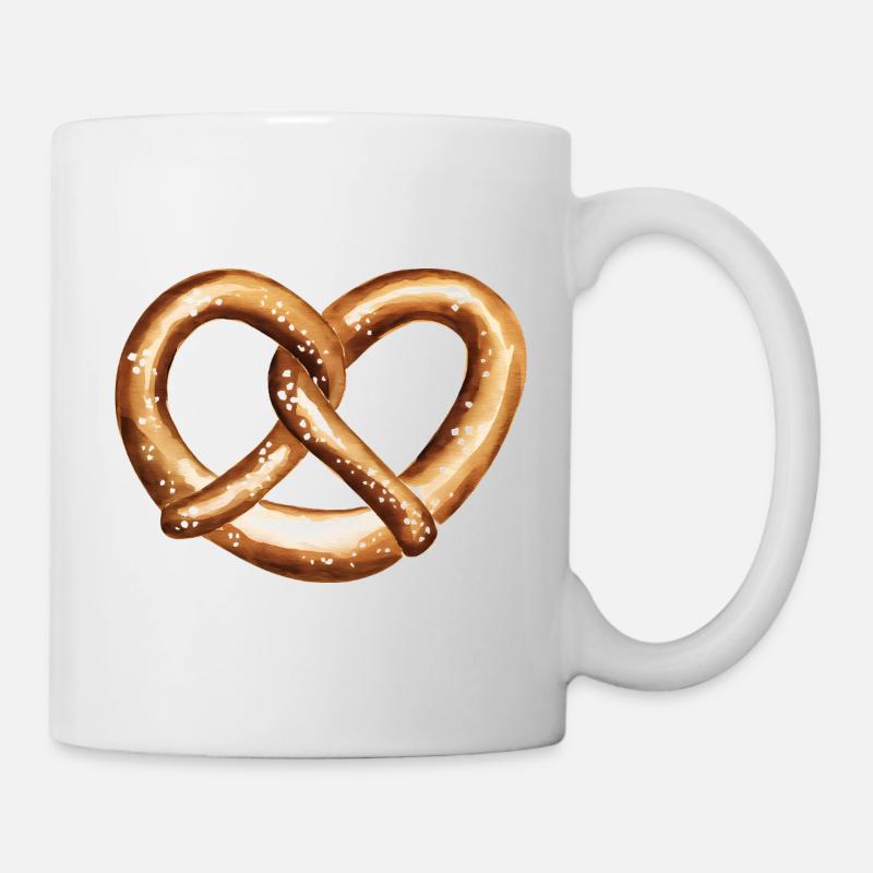 Herzförmige Brezel - Tasse - Weiß