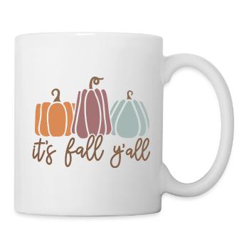 Pastellfarbene Kürbisse mit herbstlichem Text Organisches Design - Tasse - Weiß - Rechts