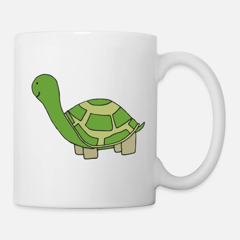 Verspielte Schildkröte Illustration - Tasse - Weiß