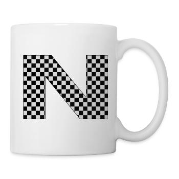 N – Checkerboard Typography Statement - Tasse - Weiß - Rechts