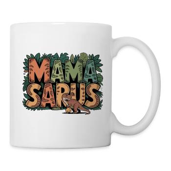MAMASAURUS Dino Mama Baby T Rex Jungle Leaves - Mug - white - Right