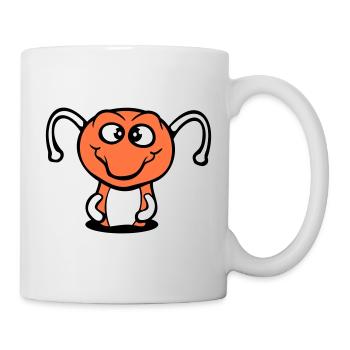 chenille trou au sol doux joli sourire heureux bande dessinée - Mug blanc - blanc - Droite
