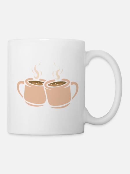 Zwei Kaffeetassen Illustration - Tasse - Weiß
