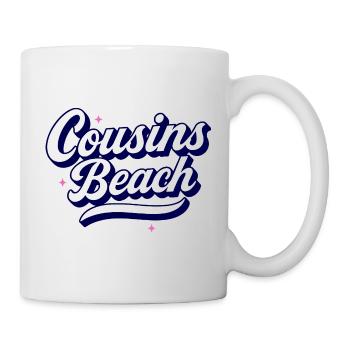 Cousins Beach – Retro Script Design - Tasse - Weiß - Rechts