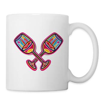 Weinglas Sektglas Sekt Anstoßen - Tasse - Weiß - Rechts