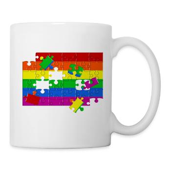 Puzzle drapeau LGTBQ+ - Mug blanc - blanc - Droite