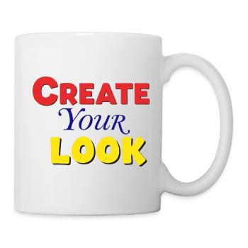 Lebendiges, farbenfrohes, kreatives Textdesign - Tasse - Weiß - Rechts