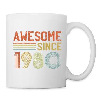 Retro 1980s Gradient Typography Design - Mug - white - Right