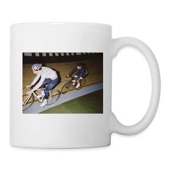 Rennradfahrer – Vintage Bahn - Tasse - Weiß - Rechts