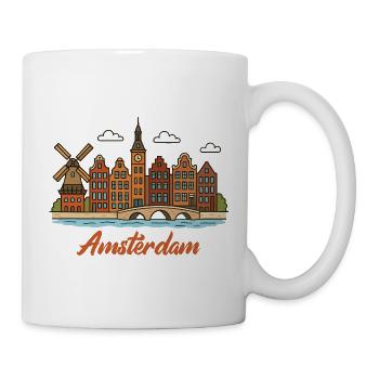 Charmant paysage urbain d’Amsterdam - Mug blanc - blanc - Droite