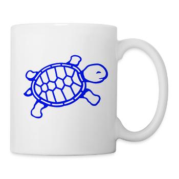 Schildkröte süß niedlich lächelt glücklich lustig - Tasse - Weiß - Rechts