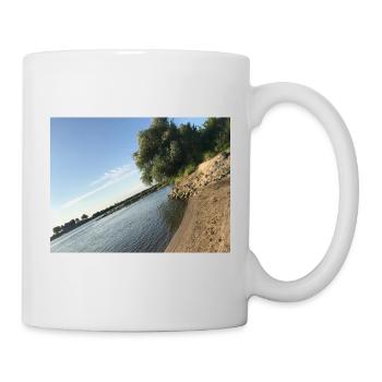 Nature by the river with trees and shore - Mug - white - Right